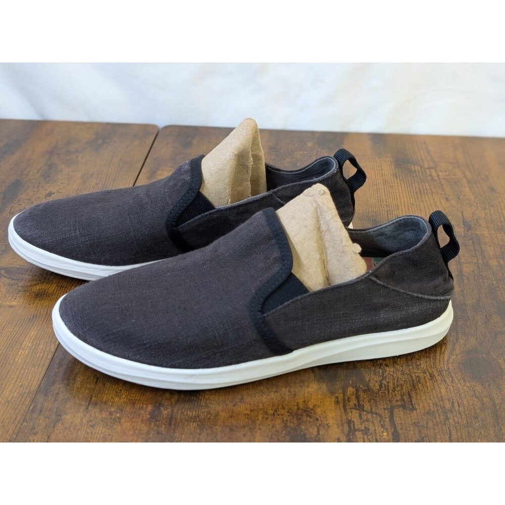 OluKai Hale'iwa Olona Women's Size 7 Slip On Shoes Black Charcoal 20416-4018